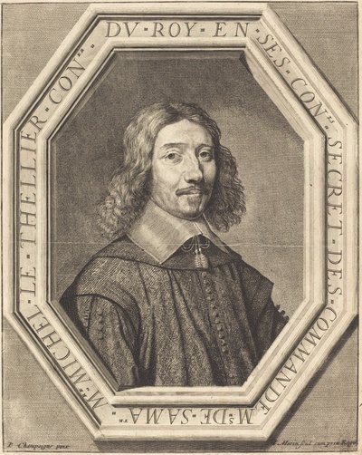 Michel le Tellier av Jean Morin after Philippe de Champaigne