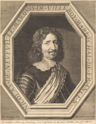 Nicholas de Neufville, markis av Villeroy av Jean Morin after Philippe de Champaigne