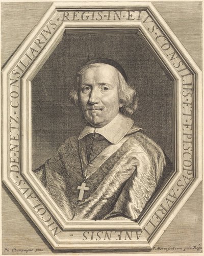 Nicolas de Netz av Jean Morin after Philippe de Champaigne