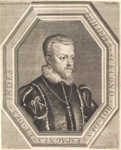 Philippe II, konge av Spania av Jean Morin after Titian