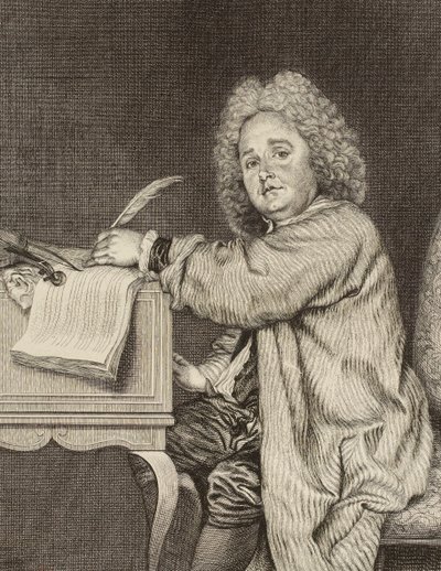 Portrett av komponisten Jean-Féry Rebel 1666-1747, etter 1718. av Jean Moyreau