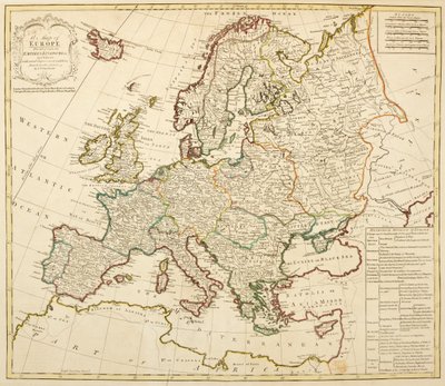 Et kart over Europa, delt inn i dets imperier og kongedømmer, av J. Palairet med flere forbedringer og tillegg fra D