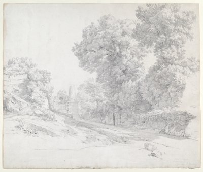 Oaks langs Appian Way nær Albano av Jean Paul Flandrin