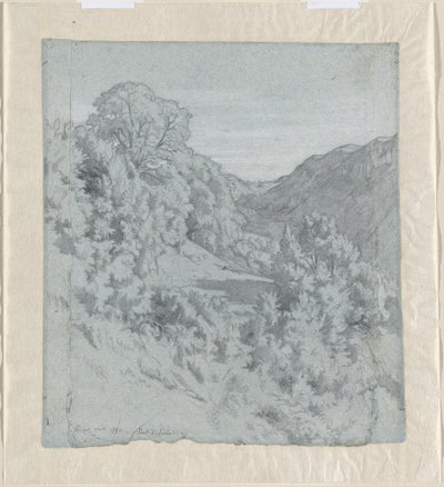 Solbelyste trær i en dal nær Lacoux av Jean Paul Flandrin