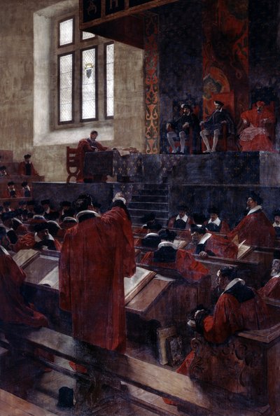 Anne du Bourg og Henry II i Paris-parlamentet, 10. juni 1559, 1893 av Jean Paul Laurens