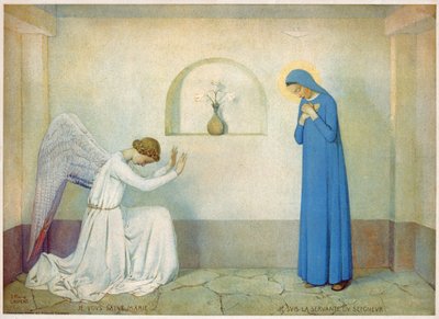 Kunngjøring til jomfruen. ca 1920 (illustrasjon) av Jean Paul Laurens