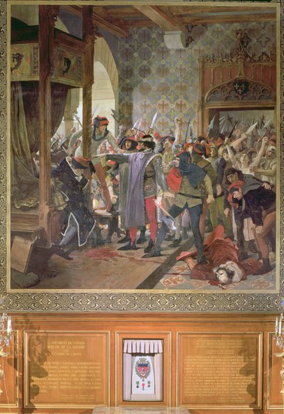 Etienne Marcel (d.1358) beskyttet Dauphin fra mobben i 1358 av Jean Paul Laurens