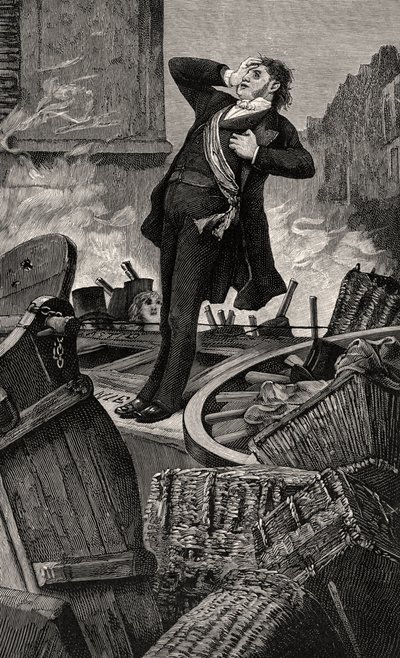 Death of Baudin - illustrasjon fra Histoire d