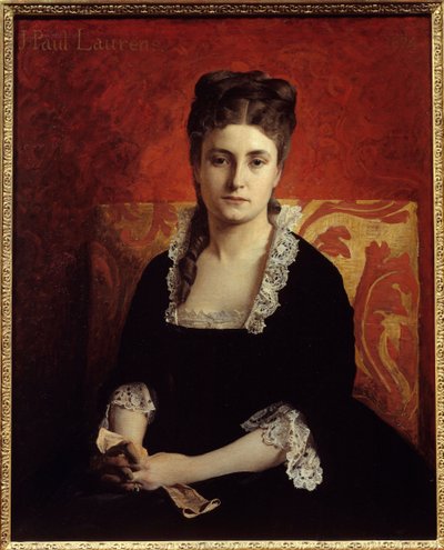 Portrett av kvinne. Maleri av Jean Paul Laurens (1838-1921) av Jean Paul Laurens