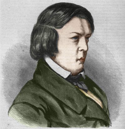Robert Schumann tysk komponist. Tegning av J.B. Laurens. av Jean Paul Laurens