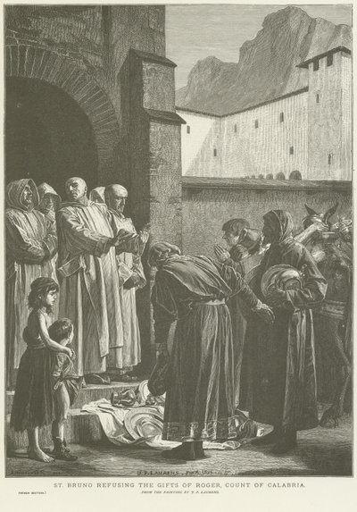 St Bruno nekter gavene til greven av Calabria av Jean Paul Laurens