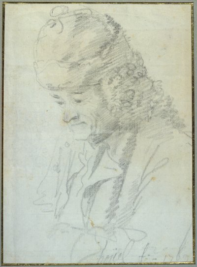 Voltaire (1694-1778) i alderdom, 1769 (fargestift på papir) av Jean Pierre Houel