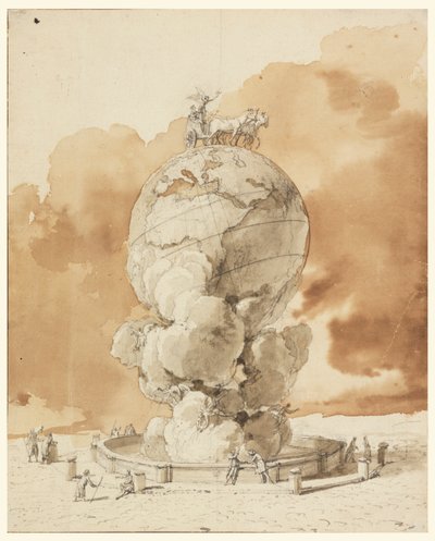 Design for et offentlig monument som skal reises på en Paris plass av Jean Pierre Louis Laurent Houël