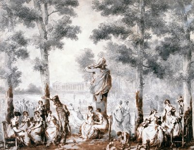 The Terrace of the Tuileries, 1807 av Jean Pierre Norblin de La Gourdaine