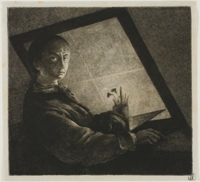 Selvportrett av Jean Pierre Norblin de La Gourdaine