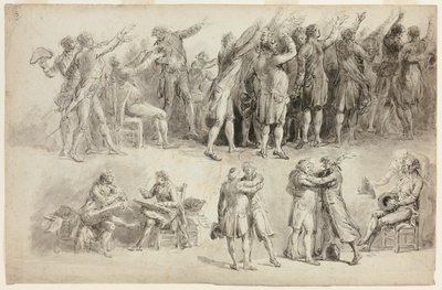 Studier for tennisbanens ed av Jean Pierre Norblin de La Gourdaine
