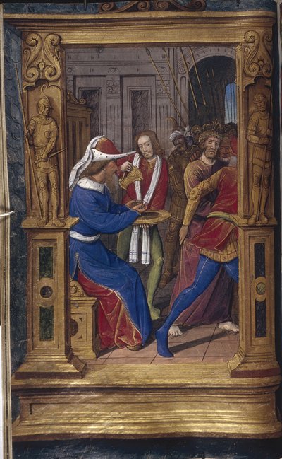 Pilatus vasker hendene fra Bastard Letters, ca 1490-1510 av Jean Poyet