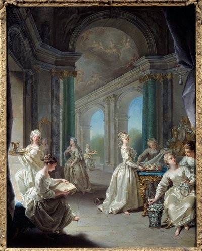 Moderne jomfruer. Maleri av Jean Raoux (1677 - 1734) av Jean Raoux