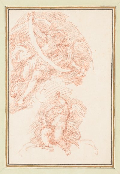 Bevinget figurholderreim med putto av Jean Robert Ango