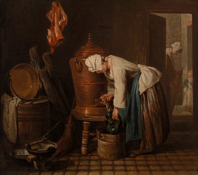 Kvinne som trekker vann fra en vannurne (Vannurnen) av Jean Baptiste Simeon Chardin