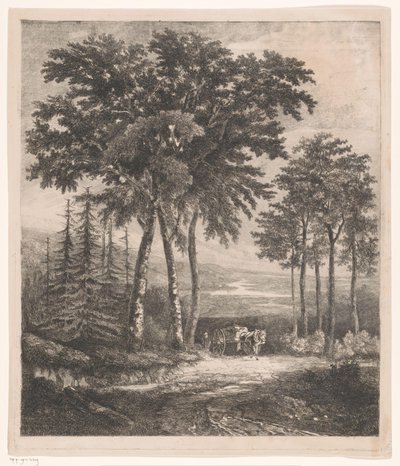Landskap med hestevogn av Jean Théodore Joseph Linnig