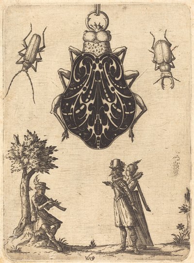 Design for et billeformet anheng av Jean Toutin