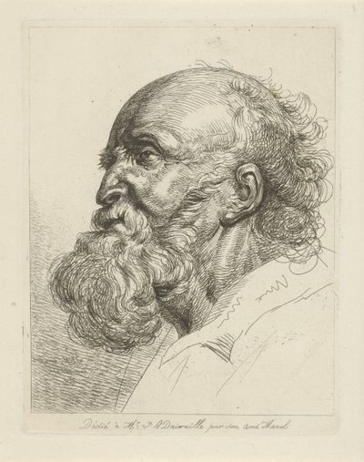 Portrett av en gammel mann med skjegg av Jean Zacherie Mazel