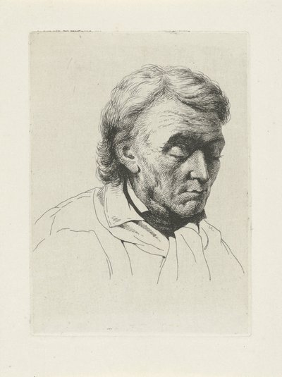 Portrett av en gammel mann med lukkede øyne av Jean Zacherie Mazel