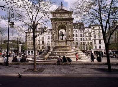De uskyldiges fontene i Paris. av Jean and Lescot Pierre Goujon