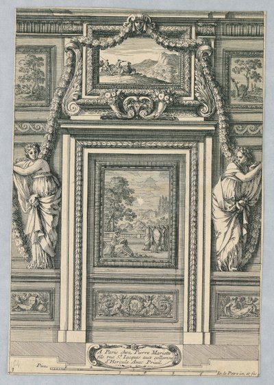 Design for Door, fra "Placarts Out Ornemens" av Jean le Pautre