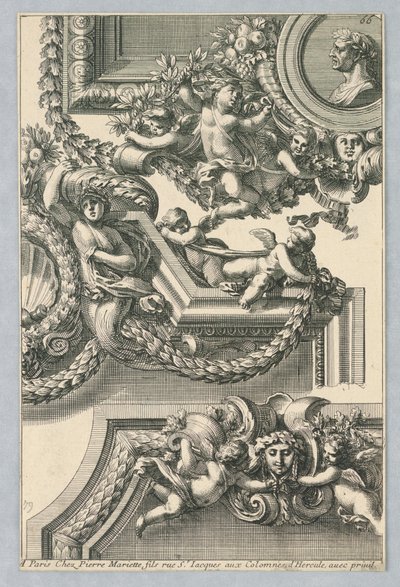 Design for malte rammer, fra "Bordures de Tableau" av Jean le Pautre
