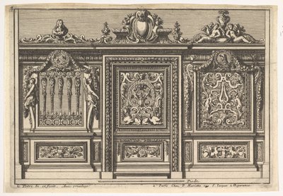 Design for en korskjerm med to varianter, fra: Clôtures de chapelles, 1600-tallet. av Jean le Pautre