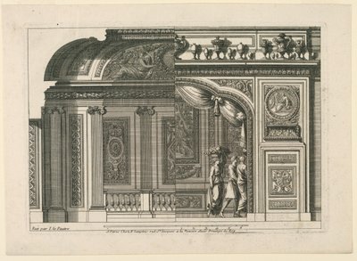 Design for en fransk alkove, fra "Alcoves à le Francoise" av Jean le Pautre