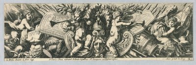 Friser: Trophies of Arms And Putti av Jean le Pautre