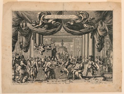 The Death of Amnon, plate 1 fra "Gland Alcoves a la Romaine" av Jean le Pautre