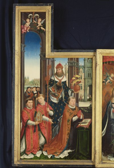 Polyptych of the Glorification of the Holy Trinity, panel som viser abbeder, 1509-15 av Jean the Elder Bellegambe