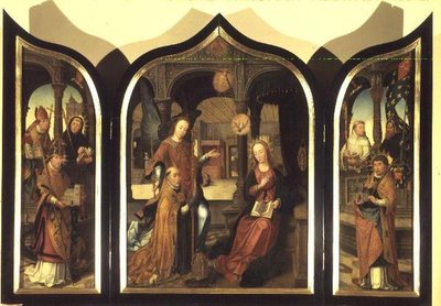 Bebudelsen (olje på lerret overført fra panel) av Jean the Elder Bellegambe