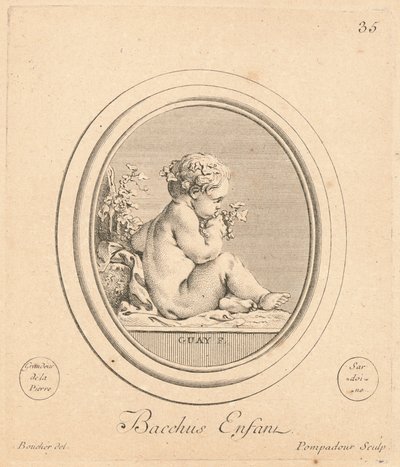 Bacchus enfant av Jeanne Antoinette Poisson, marquise de Pompadour after François Boucher after Jacques Guay