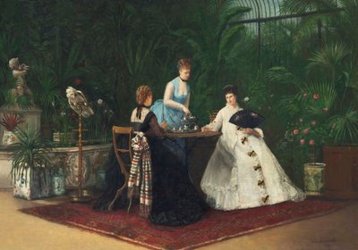 Te i vinterhagen, 1893. av Jeanne Samson