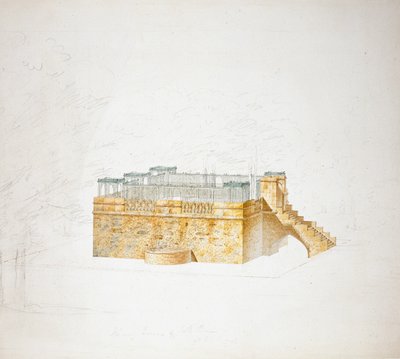 Queen Mary's Bower, Chatsworth (akvarell på papir) av Jeffry Wyatville
