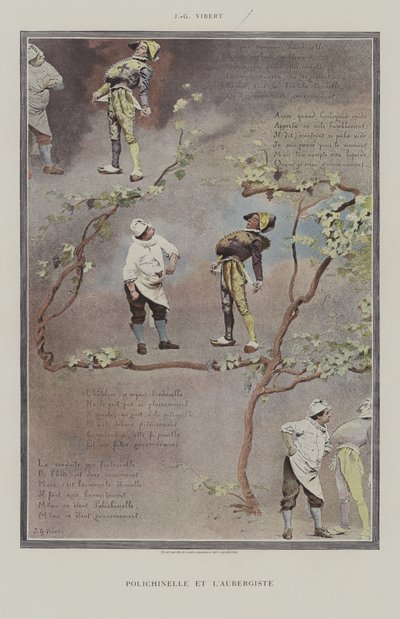 Punchinello og gjestgiveren av Jehan Georges Vibert