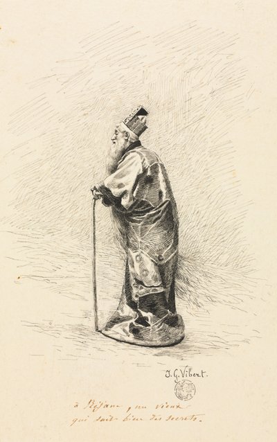 Studie for magikeren i Conte de Fée Story of a Fairy, 1800-tallet. av Jehan Georges Vibert