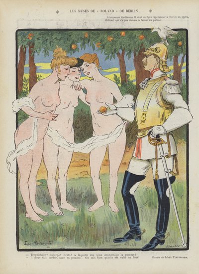 Musene til Roland av Berlin. Illustrasjon for Le Rire av Jehan Testevuide