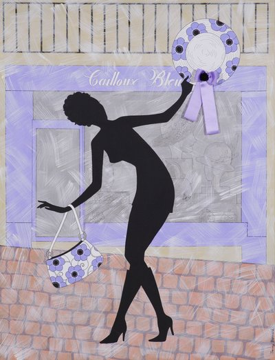 Pebbles Blue, 2009 (akryl på lerret) av Jenny Barnard
