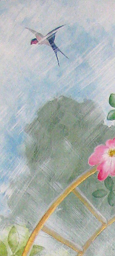 The First Sign of Spring, 2009 (akryl og pastell om bord) av Jenny Barnard