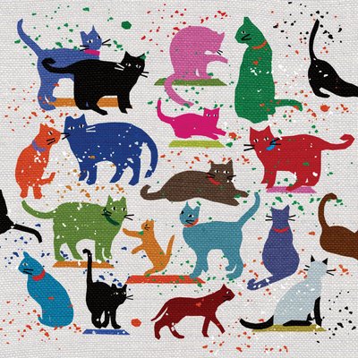 Cat Love, 2022 (blandet media) av Jenny Frean