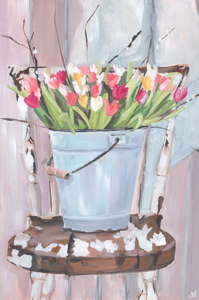 En bøtte med blomster av Jenny Westenhofer