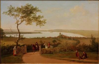 Utsikt over Lillebælt fra en høyde ved Middelfart av Jens Juel