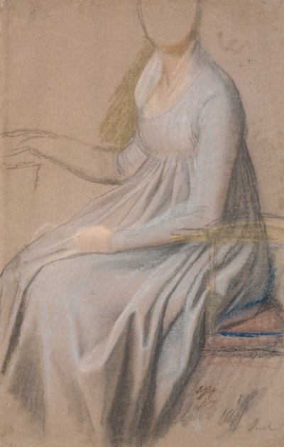 Kostymestudie for portrettet av grevinne Agnete Marie Rosencrone av Jens Juel