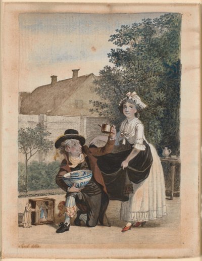 En scene fra P. A. Heibergs skuespill "Kinafarene" av Jens Juel